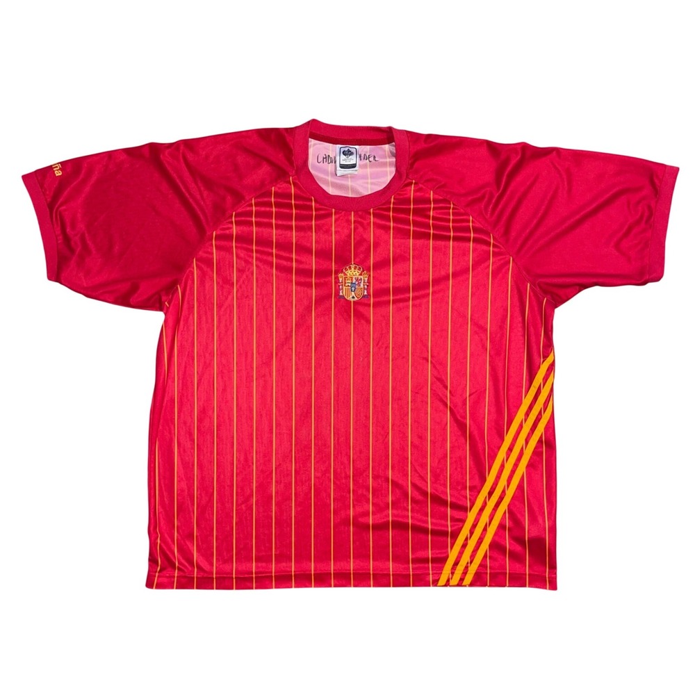 Adidas Spain 2006 FIFA World Cup Germany Soccer Jersey Mens 2XL Red Pinstripe